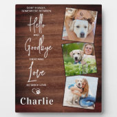 Rustic Favorite Hello Custom Pet Dog Memorial Fotoplatte (Vorderseite)