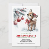 Rustic fawn snowy forest serene scene Christmas  Einladung (Vorderseite)