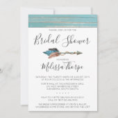 Rustic Feathers Arrow Brautparty-Einladung Einladung (Vorderseite)