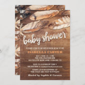 Rustic Feathers Baby Dusche Einladung (Vorne/Hinten)