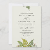Rustic Fern Forest Greenery Modern QR Code Wedding Einladung (Vorderseite)