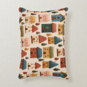 Rustic Festive Christmas Houses Seamless Pattern Dekokissen (Vorderseite(Vertikal))