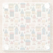 Rustic Festive Christmas Houses Seamless Pattern Glasuntersetzer (Rückseite)
