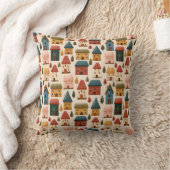 Rustic Festive Christmas Houses Seamless Pattern Kissen (Decke)