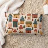 Rustic Festive Christmas Houses Seamless Pattern Lendenkissen (Decke)