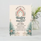 Rustic Festive Rainbow Weihnachtsdusche Einladung (Stehend Vorderseite)
