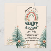 Rustic Festive Rainbow Weihnachtsdusche Einladung (Vorne/Hinten)