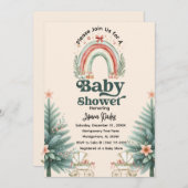 Rustic Festive Rainbow Weihnachtsdusche Einladung (Vorne/Hinten)