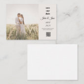Rustic Field Photo Save the Date with QR Code Mitteilungskarte (Vorne/Hinten)