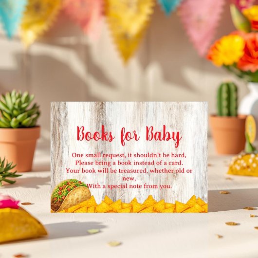 Rustic Fiesta Books for Baby Card | Neutral Taco Begleitkarte