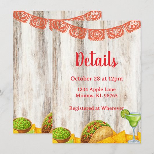 Rustic Fiesta Bridal Shower Insert Card (Vorne/Hinten)