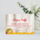 Rustic Fiesta Diaper Raffle Insert Card | Tacos (Stehend Vorderseite)