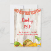 Rustic Fiesta RSVP Card with Optional QR Code Karte (Vorderseite)