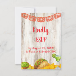 Rustic Fiesta RSVP Card with Optional QR Code Karte