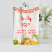Rustic Fiesta RSVP Card with Optional QR Code Karte (Stehend Vorderseite)
