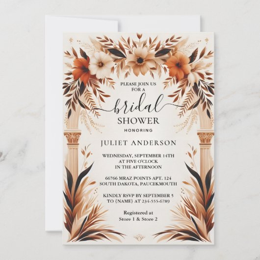 Rustic Fiesta Rustic Bold Spanish Brautparty Einladung (Vorderseite)