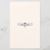 Rustic Filigree Wedding Menü Budget (Rückseite)