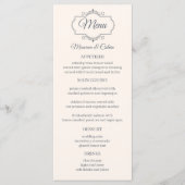 Rustic Filigree Wedding Menükarte (Vorderseite)