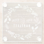 Rustic First Christmas Mr. und Mrs. Glasuntersetzer (Rückseite)