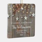 Rustic First Christmas New Zuhause Foto Wood Ornam Keramikornament (Rechts)
