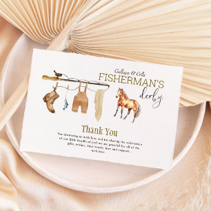 Rustic Fisherman's Derby Baby Shower Fishing Dankeskarte