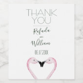 Rustic Flamingo Wedding Vielen Dank Weinetikett (Einzelnes Label)
