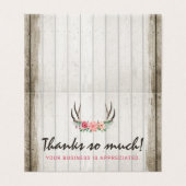 Rustic Floral Antlers Shabby Chic Rose Vielen Dank (Außenseite Aufgefaltet)