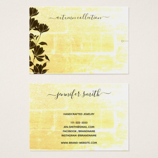 Rustic Floral Autumn Boho Bracelet Display Card (Vorne & Hinten)