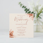 Rustic Floral Autumn Fall Wedding Einladung (Stehend Vorderseite)
