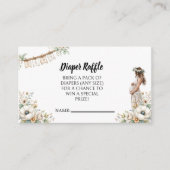 Rustic Floral Baby Shower Diaper Raffle   Begleitkarte (Vorderseite)
