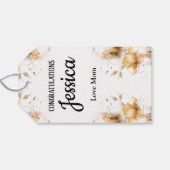 Rustic Floral Baby Shower Geschenkanhänger (Rückseite Horizontal)