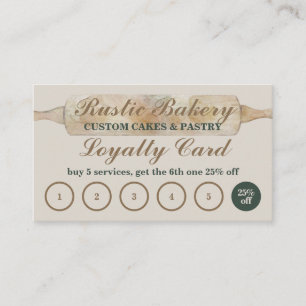 Rustic Floral Bakery Loyalty Buchen Sie fünf koste Visitenkarte