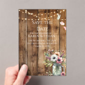 Rustic Floral Blossoms Save the Date Invitation Acryleinladungen (Insitu (Handheld))