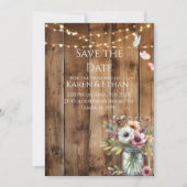 Rustic Floral Blossoms Save the Date Invitation  Einladung (Vorderseite)