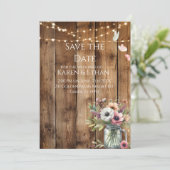 Rustic Floral Blossoms Save the Date Invitation  Einladung (Stehend Vorderseite)