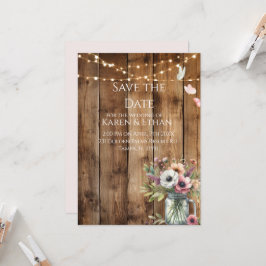 Rustic Floral Blossoms Save the Date Invitation  Einladung