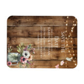 Rustic Floral Blossoms Save the Date Invitation  Magnet (Horizontal)