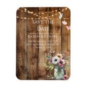 Rustic Floral Blossoms Save the Date Invitation  Magnet (Vertikal)