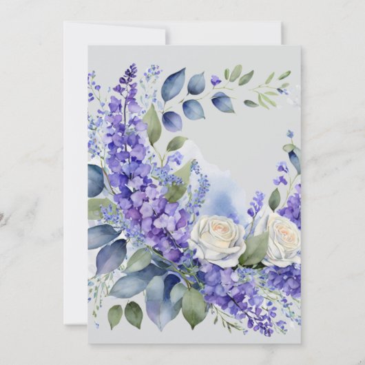 Rustic Floral Blue Baby in Bloom Boy Baby Shower Einladung (Rückseite)