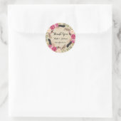 Rustic Floral Boho Hochzeit Vielen Dank Sticker (Tasche)
