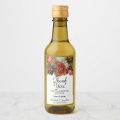 Rustic Floral Boho Wedding Danke Mini Weinetikett (Vorderseite)