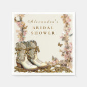 Rustic Floral Boots Bridal Shower Serviette (Vorderseite)