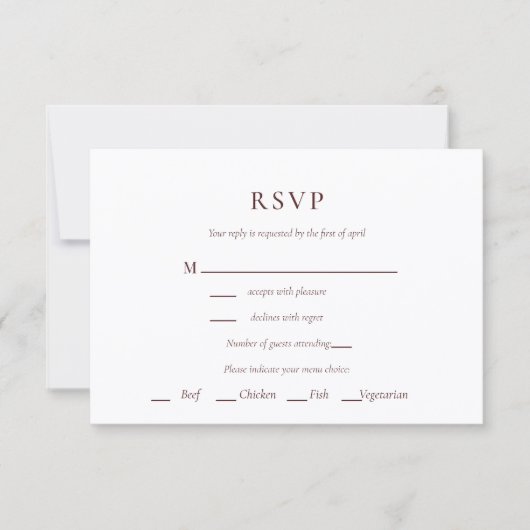 Rustic Floral Bouquet RSVP Card (Vorderseite)
