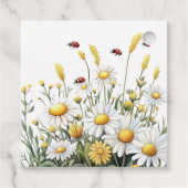 Rustic Floral Daisy Oh Babee Honey Bee Baby Shower Geschenkanhänger (Rückseite)