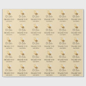 Rustic Floral Daisy Oh Babee Honey Bee Baby Shower Geschenkpapier (Flach)