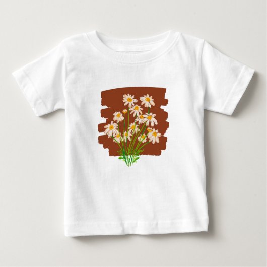 Rustic floral design on brown background baby t-shirt (Vorderseite)