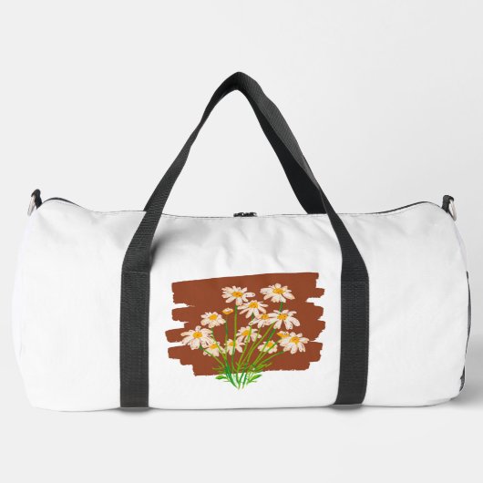 Rustic floral design on brown background duffle bag (Vorderseite)