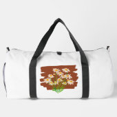 Rustic floral design on brown background duffle bag (Rückseite)