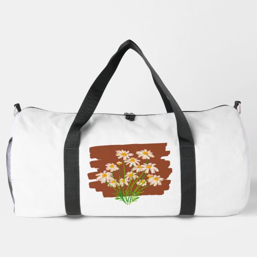Rustic floral design on brown background duffle bag (Rückseite)