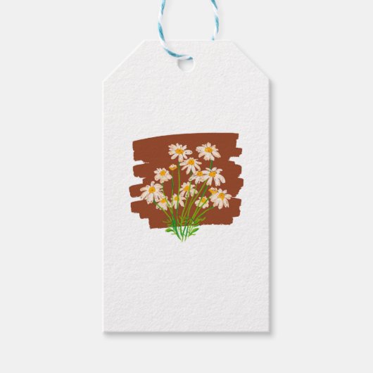 Rustic floral design on brown background geschenkanhänger (Vorderseite)